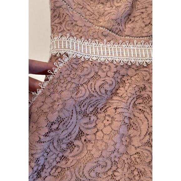 Stylestalker Size Small Pink Lace Romper Plunge Pockets Coquette Romantic Boho - Picture 5 of 8